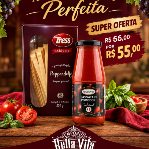 Combinação perfeita de massa com Passata Di Pomodori